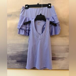 Lucky in Love Set Tennis Skort Top Light Purple Tank and Skirt Set